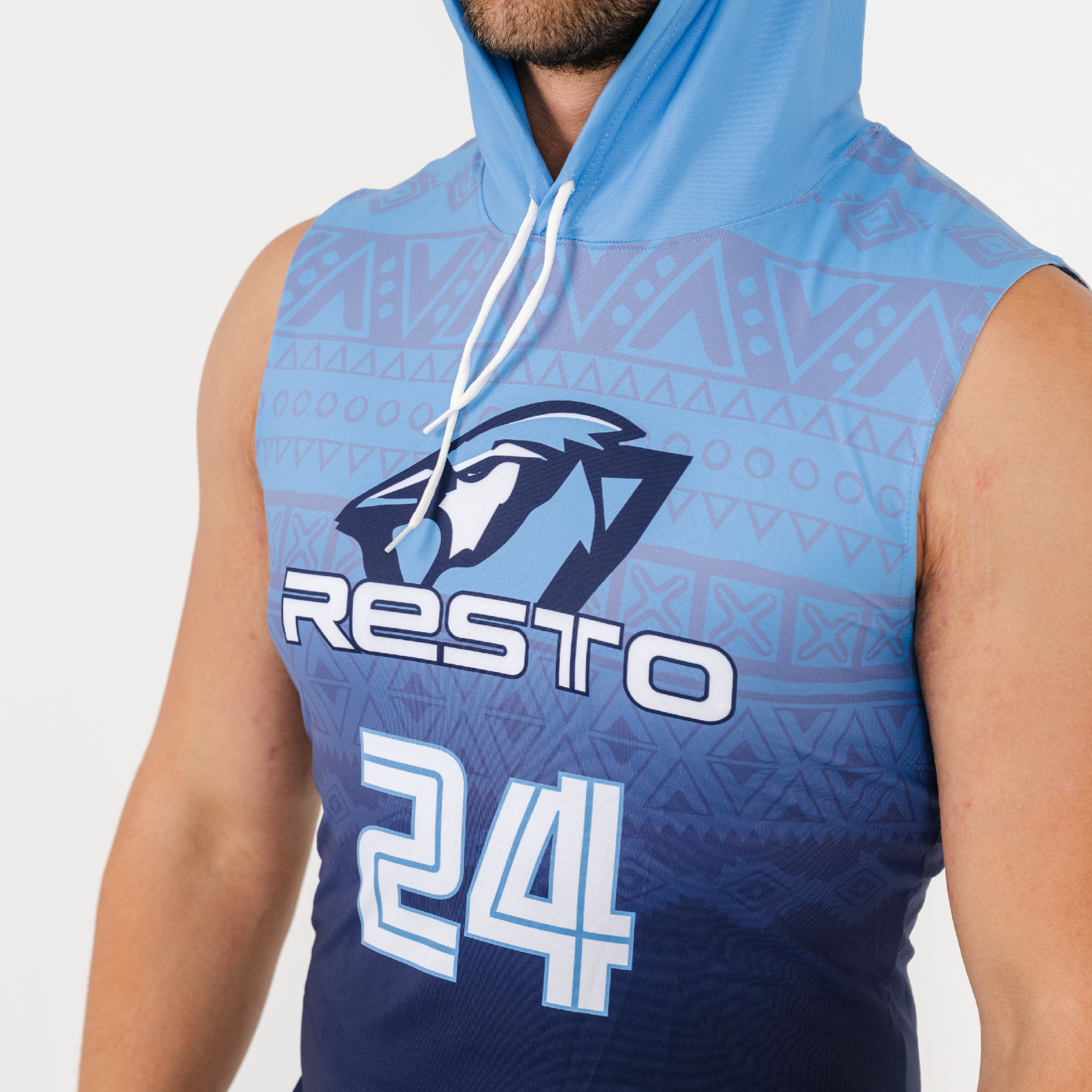 Men's and Youth Sleeveless Compression Tee with Hood thumbnail 3