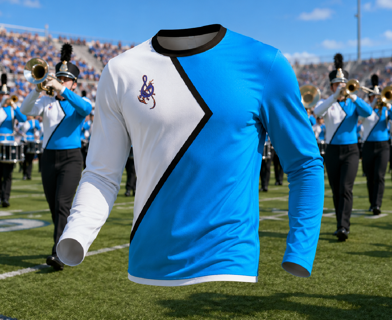 Long Sleeve Stretch Top — custom marching band uniform