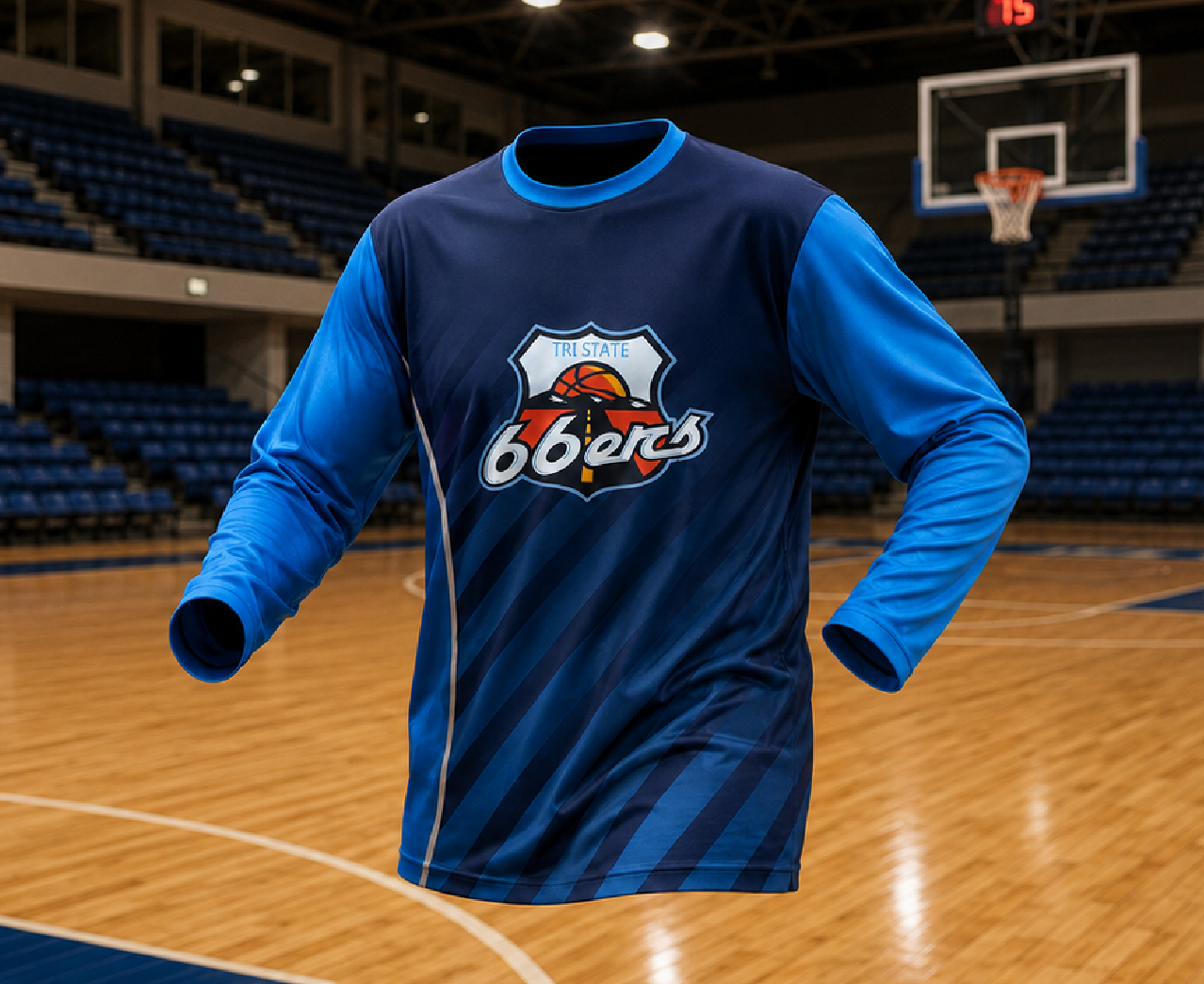Long Sleeve Shooter Shirt (Crewneck) — custom basketball uniform