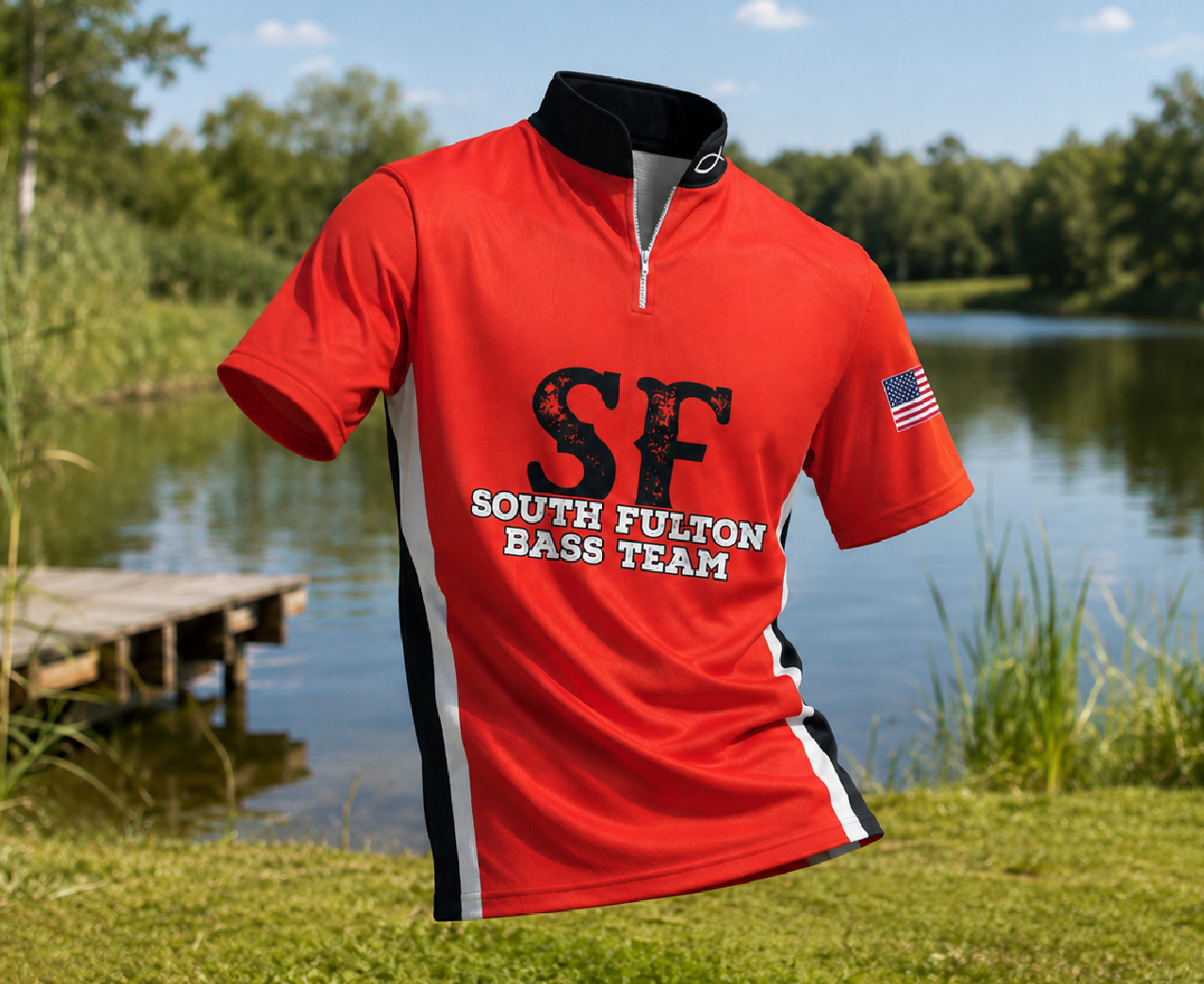 Fishing 1/4 Zip Short Sleeve Shirt — custom fishing uniform