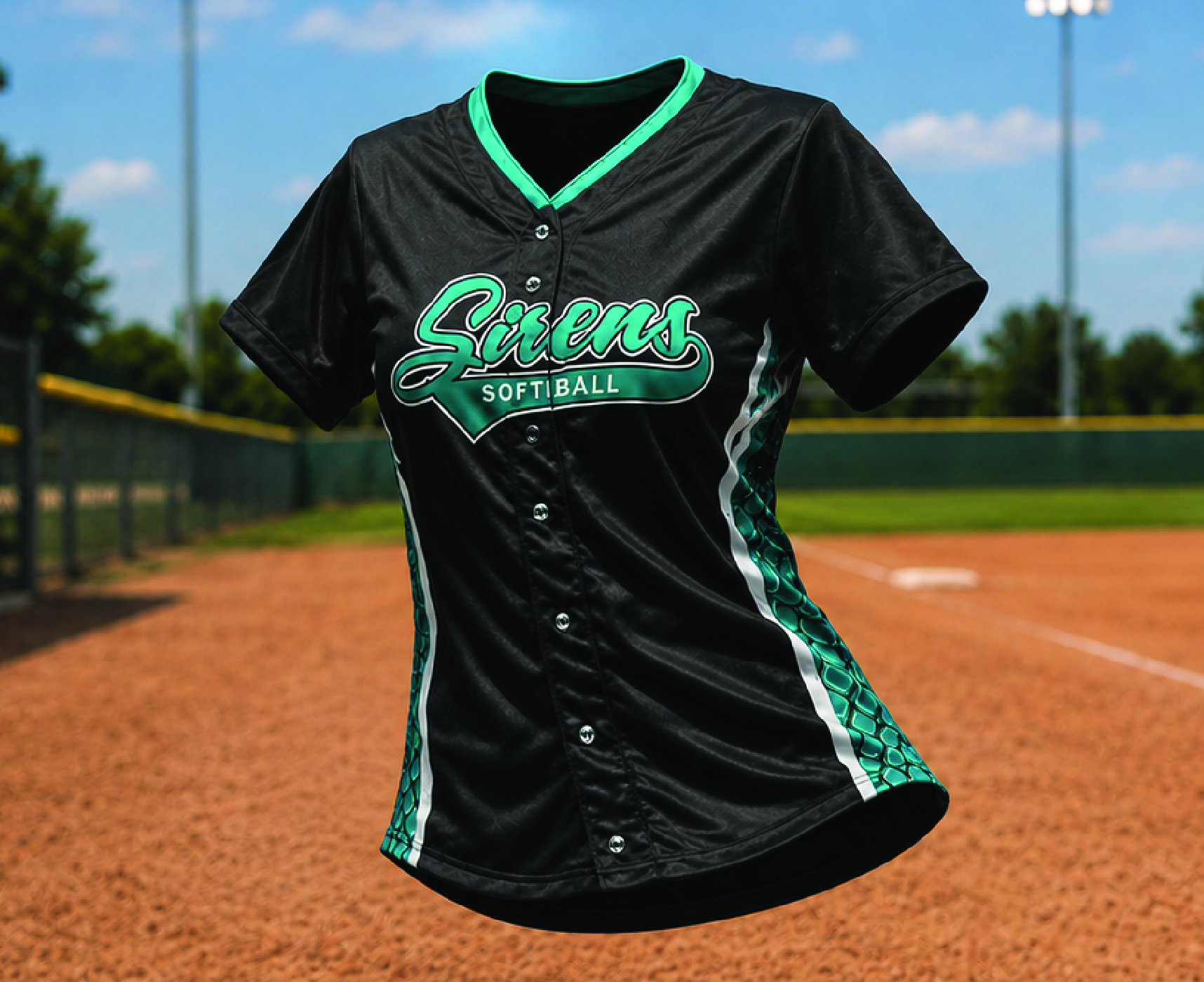 Full-Button Softball Jersey — custom softball uniform