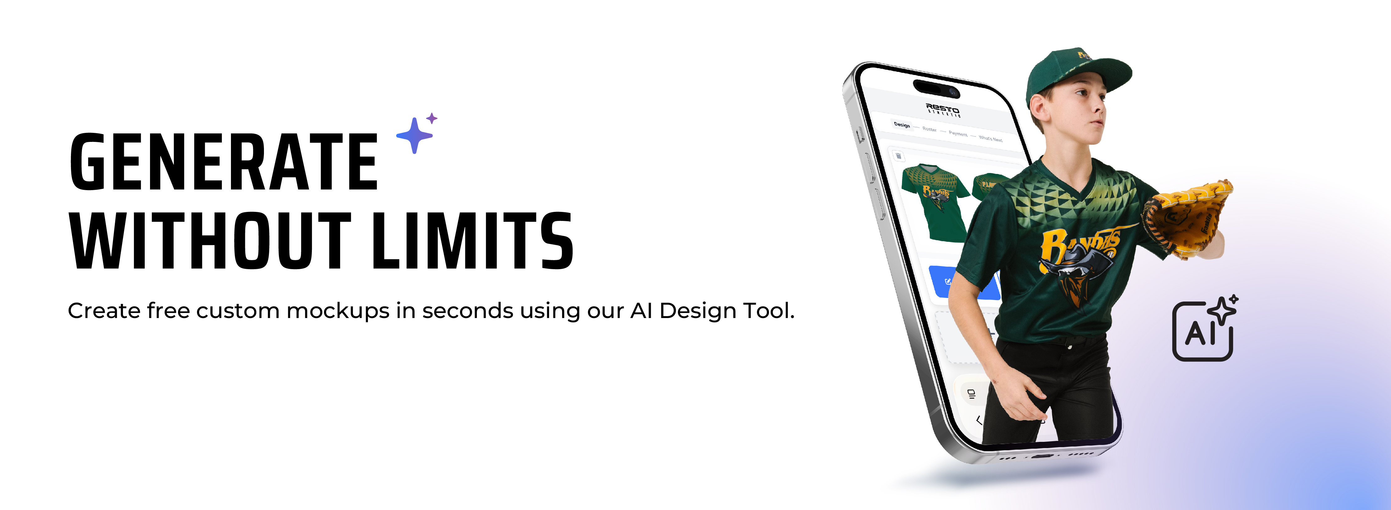 Custom athletic uniforms created with AI