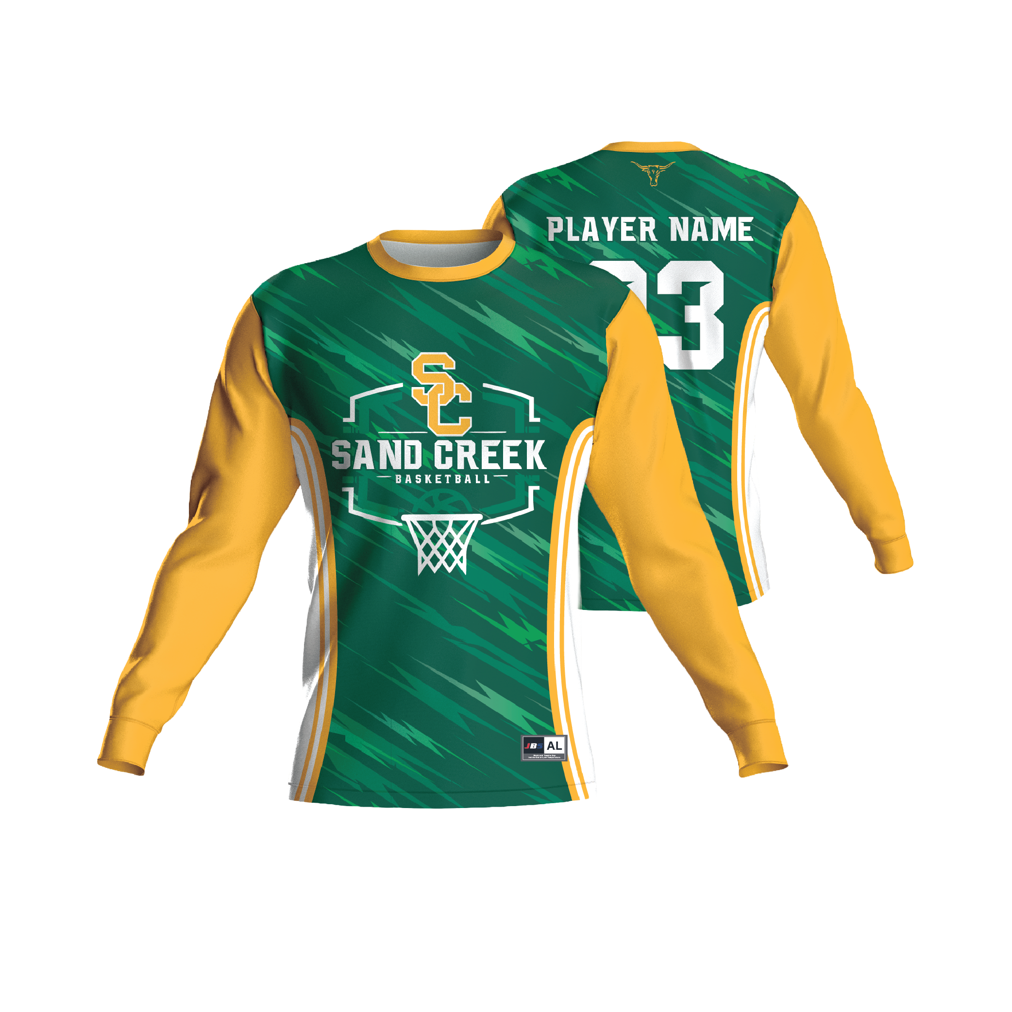 Long Sleeve Shooter Shirt (Crewneck) — custom basketball uniform
