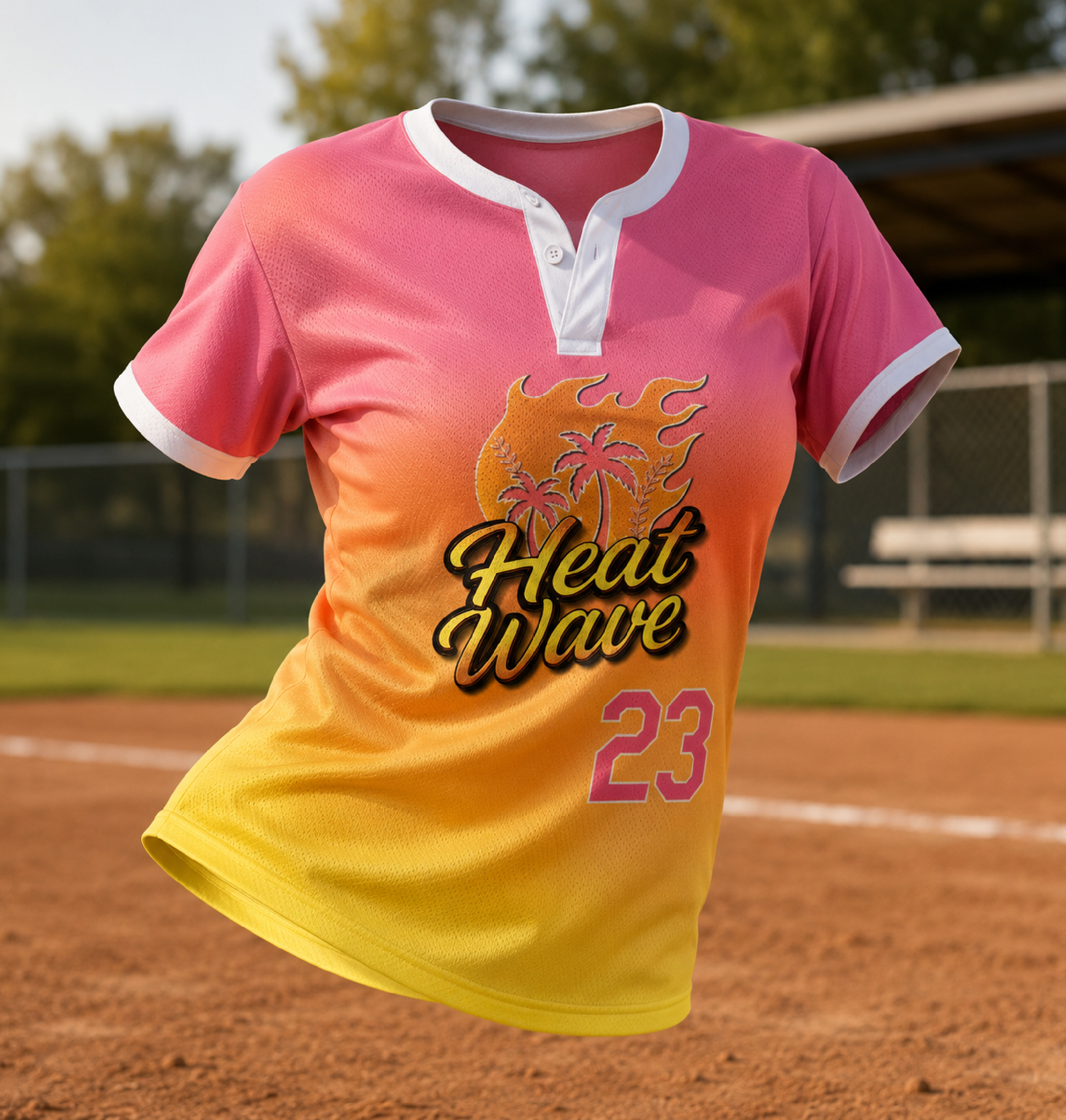 2-Button Short Sleeve Softball Jersey — custom softball uniform