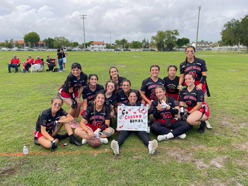 Cherry bombs flag football team photo